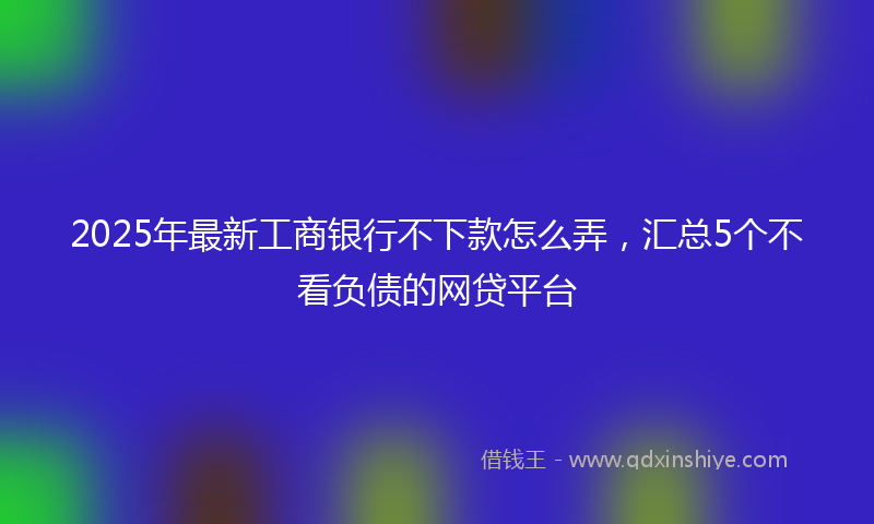 2025年最新工商银行不下款怎么弄，汇总5个不看负债的网贷平台