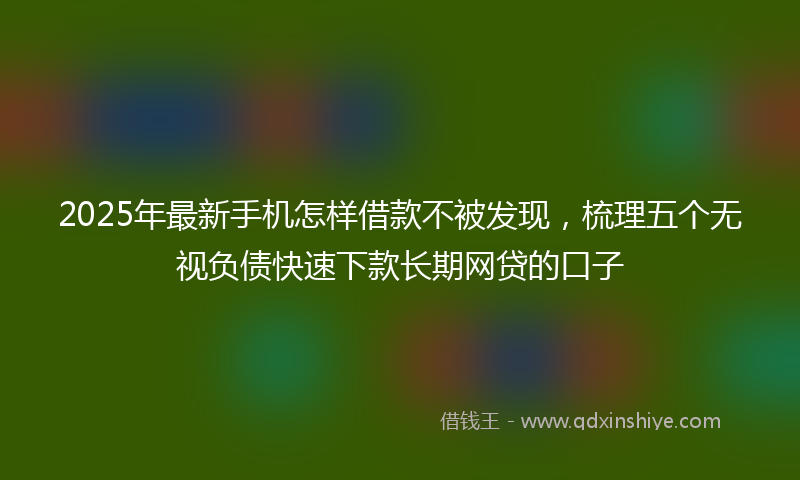 2025年最新手机怎样借款不被发现，梳理五个无视负债快速下款长期网贷的口子