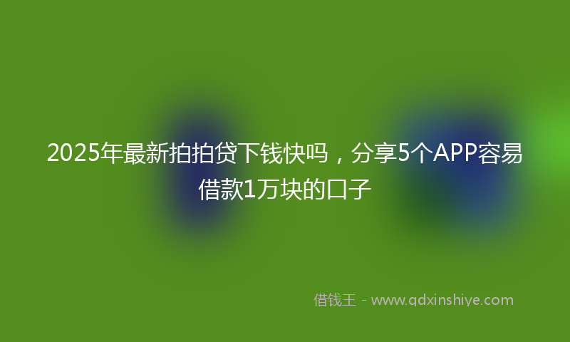 2025年最新拍拍贷下钱快吗，分享5个APP容易借款1万块的口子