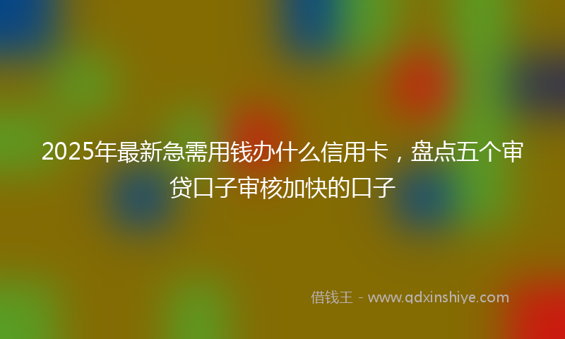 2025年最新急需用钱办什么信用卡，盘点五个审贷口子审核加快的口子