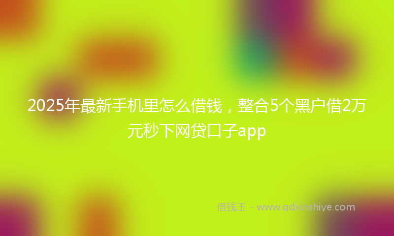 2025年最新手机里怎么借钱，整合5个黑户借2万元秒下网贷口子app
