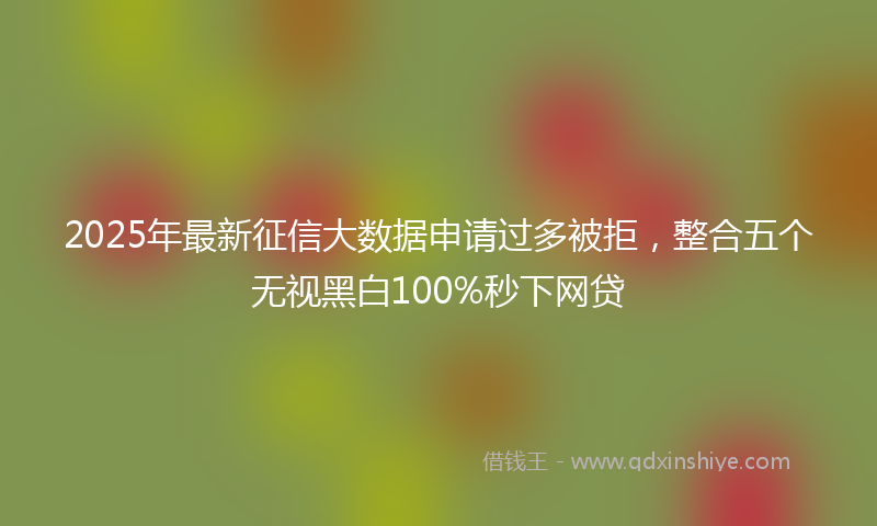 2025年最新征信大数据申请过多被拒，整合五个无视黑白100%秒下网贷