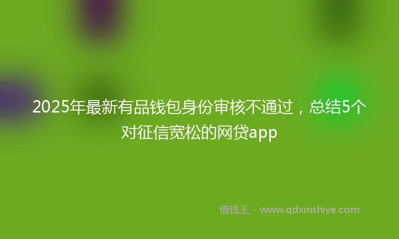2025年最新有品钱包身份审核不通过，总结5个对征信宽松的网贷app