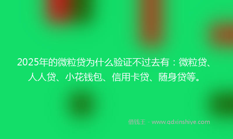2025年的微粒贷为什么验证不过去有：微粒贷、人人贷、小花钱包、信用卡贷、随身贷等。
