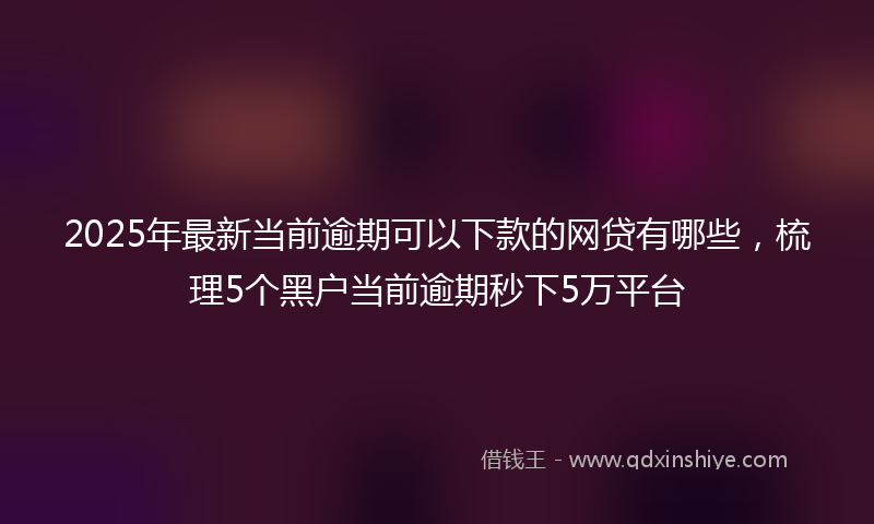 2025年最新当前逾期可以下款的网贷有哪些，梳理5个黑户当前逾期秒下5万平台