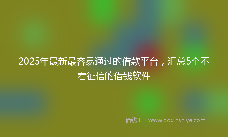 2025年最新最容易通过的借款平台，汇总5个不看征信的借钱软件