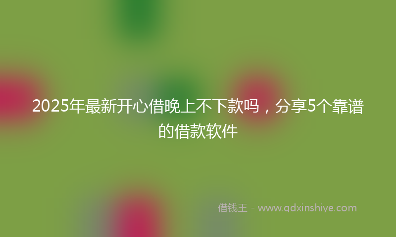 2025年最新开心借晚上不下款吗，分享5个靠谱的借款软件