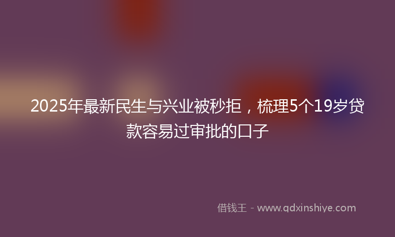 2025年最新民生与兴业被秒拒，梳理5个19岁贷款容易过审批的口子