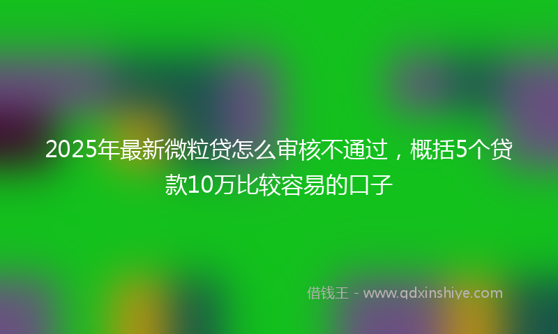2025年最新微粒贷怎么审核不通过，概括5个贷款10万比较容易的口子