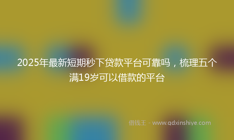 2025年最新短期秒下贷款平台可靠吗，梳理五个满19岁可以借款的平台