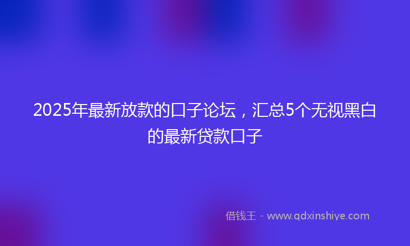 2025年最新放款的口子论坛，汇总5个无视黑白的最新贷款口子