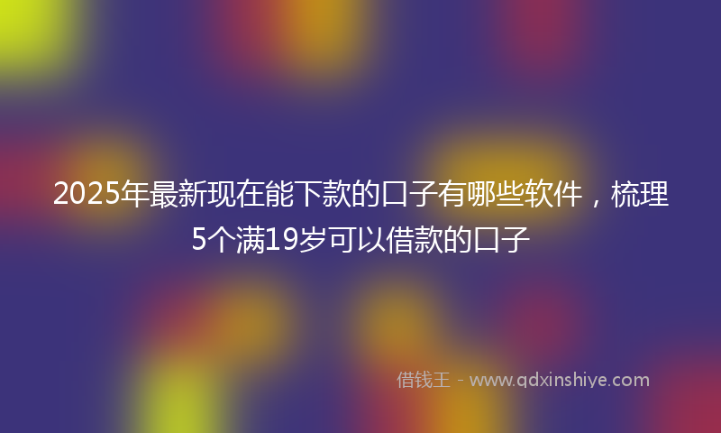 2025年最新现在能下款的口子有哪些软件，梳理5个满19岁可以借款的口子