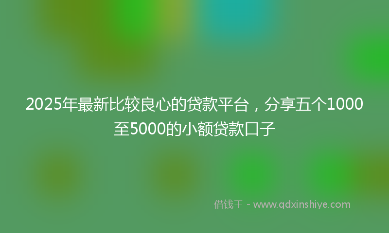 2025年最新比较良心的贷款平台，分享五个1000至5000的小额贷款口子