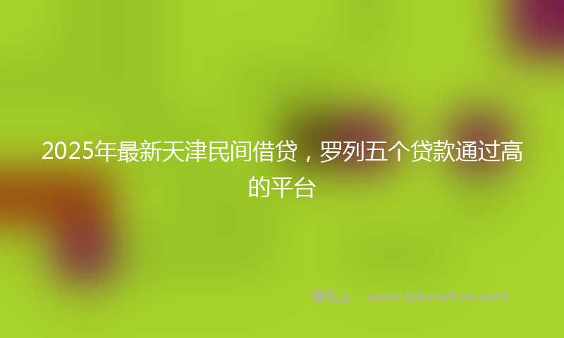 2025年最新天津民间借贷，罗列五个贷款通过高的平台