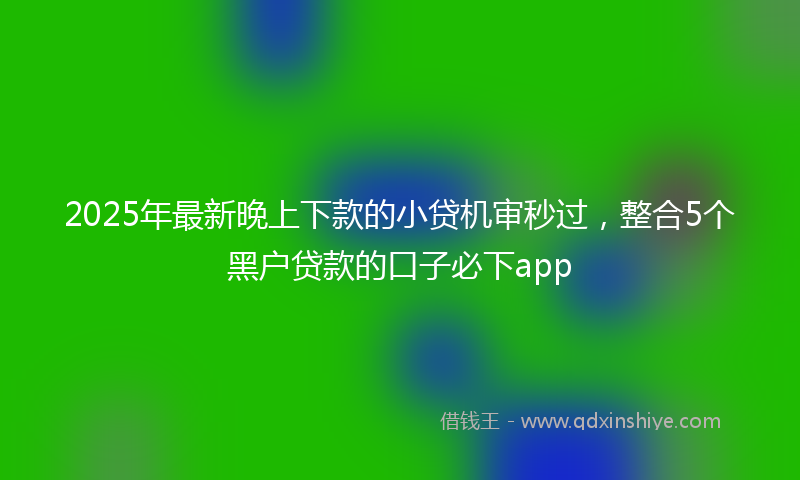 2025年最新晚上下款的小贷机审秒过，整合5个黑户贷款的口子必下app