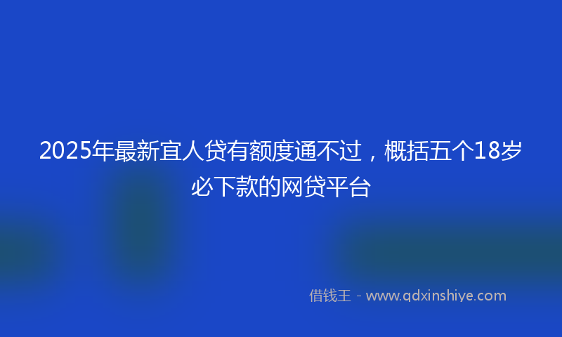 2025年最新宜人贷有额度通不过，概括五个18岁必下款的网贷平台