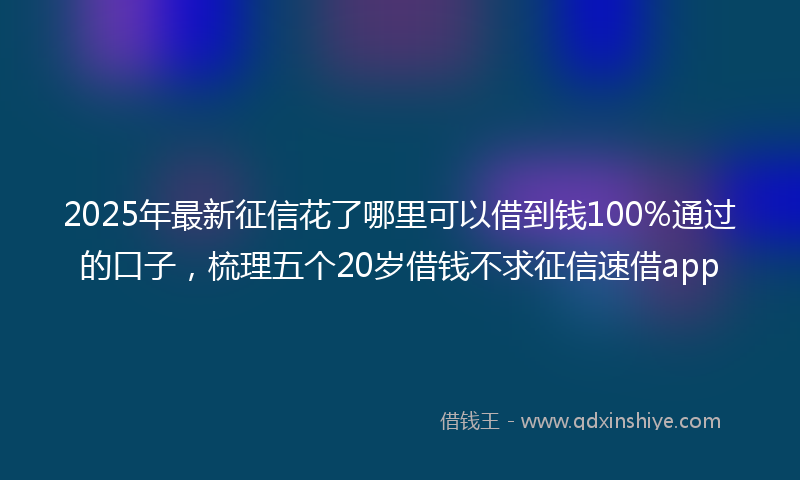 2025年最新征信花了哪里可以借到钱100%通过的口子，梳理五个20岁借钱不求征信速借app