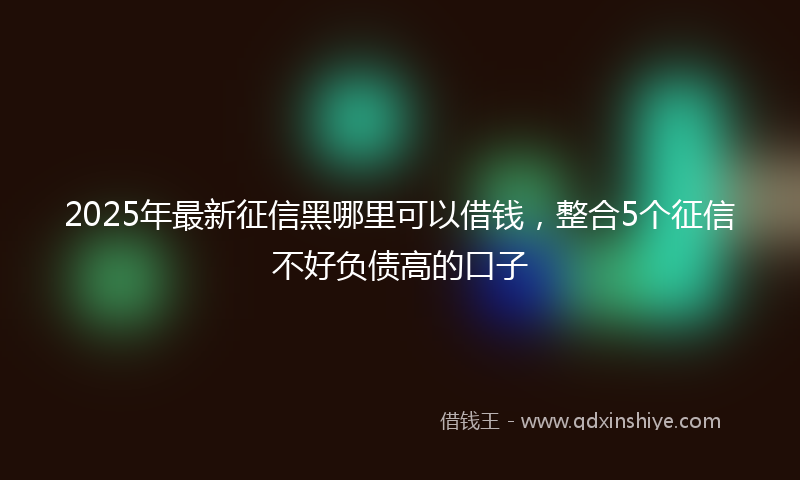 2025年最新征信黑哪里可以借钱，整合5个征信不好负债高的口子