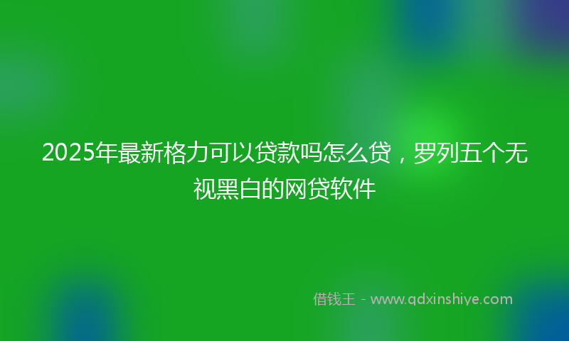 2025年最新格力可以贷款吗怎么贷，罗列五个无视黑白的网贷软件