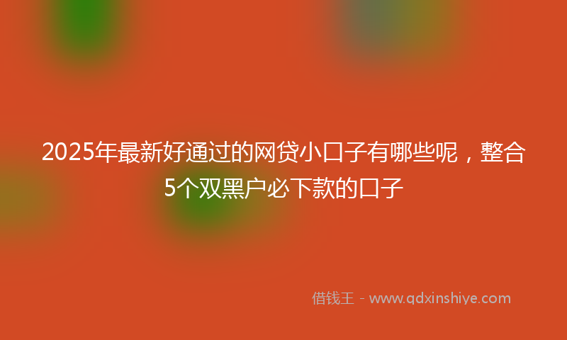 2025年最新好通过的网贷小口子有哪些呢，整合5个双黑户必下款的口子