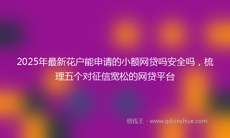 2025年最新花户能申请的小额网贷吗安全吗，梳理五个对征信宽松的网贷平台