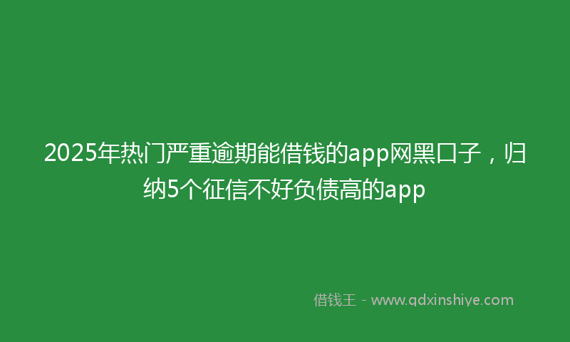 2025年热门严重逾期能借钱的app网黑口子，归纳5个征信不好负债高的app