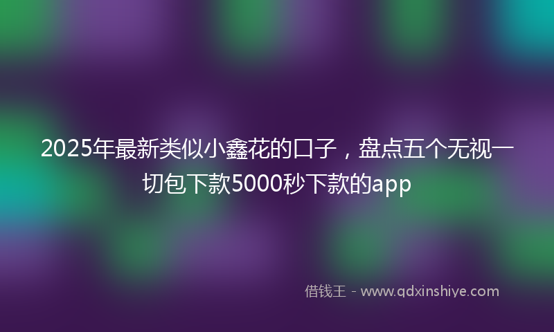 2025年最新类似小鑫花的口子，盘点五个无视一切包下款5000秒下款的app