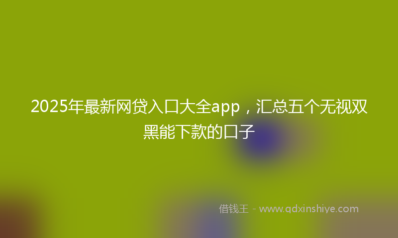2025年最新网贷入口大全app，汇总五个无视双黑能下款的口子