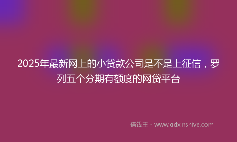 2025年最新网上的小贷款公司是不是上征信，罗列五个分期有额度的网贷平台