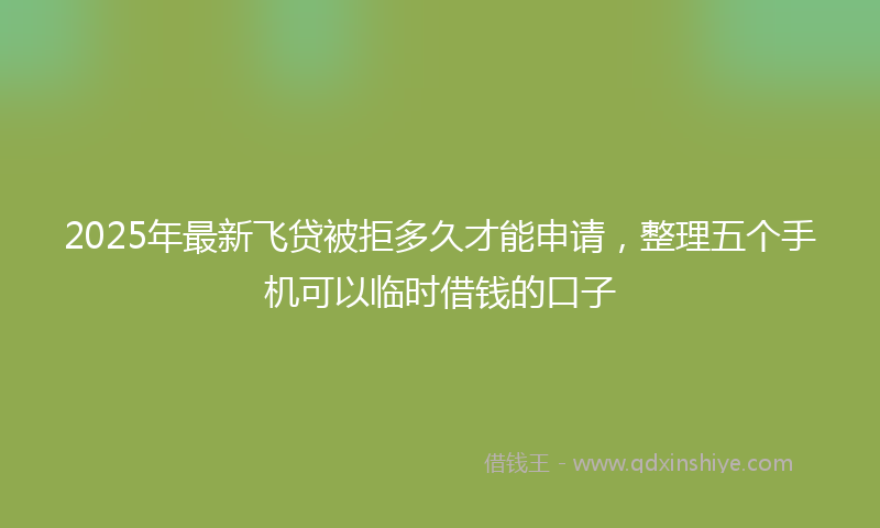 2025年最新飞贷被拒多久才能申请，整理五个手机可以临时借钱的口子