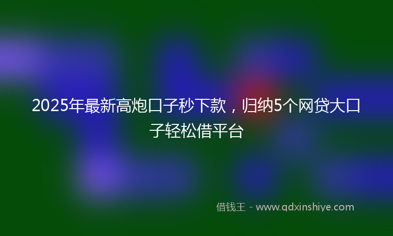 2025年最新高炮口子秒下款，归纳5个网贷大口子轻松借平台