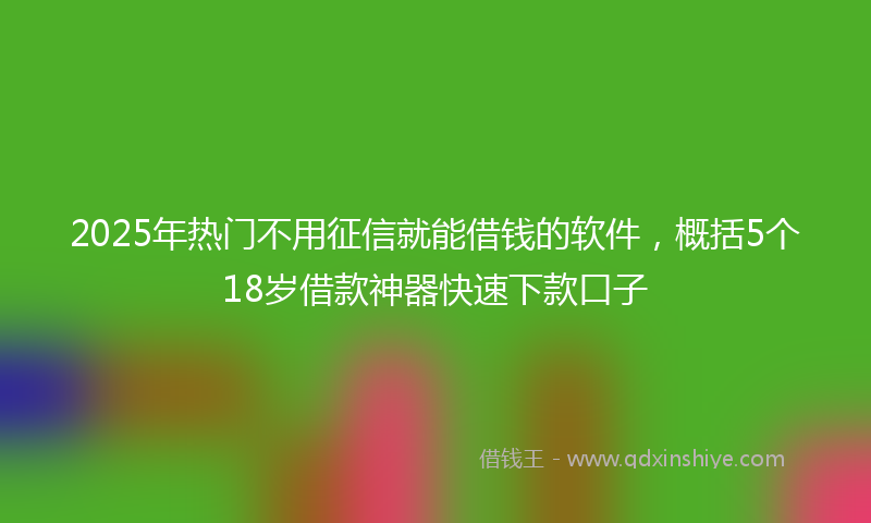 2025年热门不用征信就能借钱的软件，概括5个18岁借款神器快速下款口子