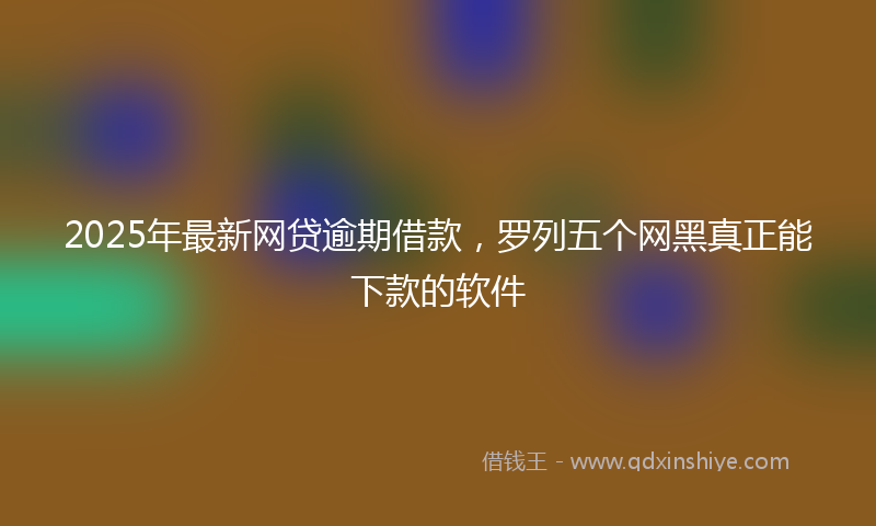 2025年最新网贷逾期借款，罗列五个网黑真正能下款的软件