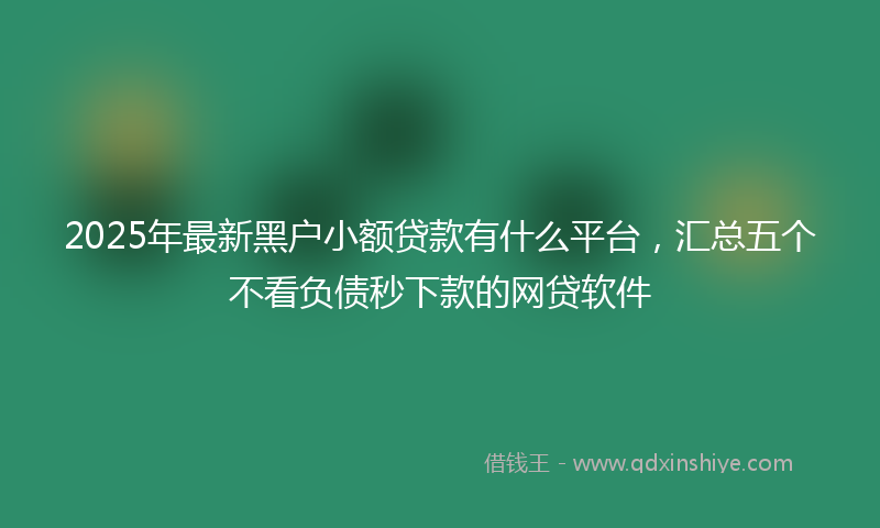 2025年最新黑户小额贷款有什么平台，汇总五个不看负债秒下款的网贷软件