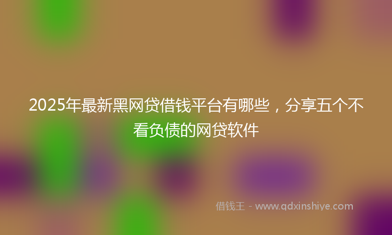 2025年最新黑网贷借钱平台有哪些，分享五个不看负债的网贷软件