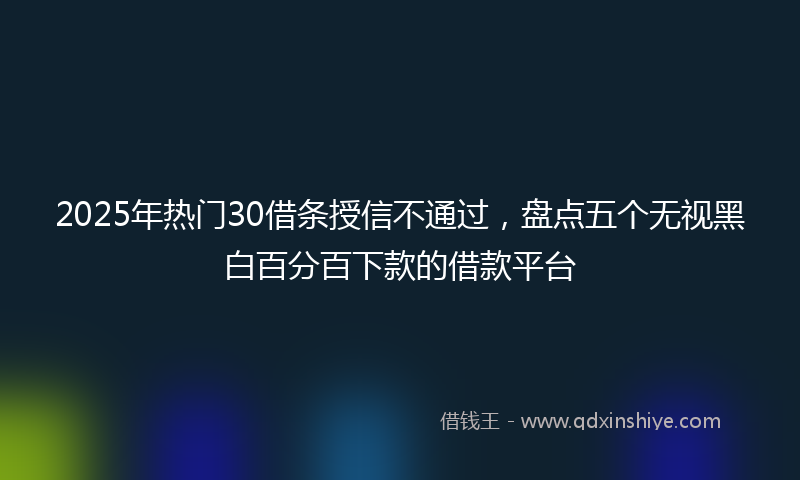 2025年热门30借条授信不通过，盘点五个无视黑白百分百下款的借款平台