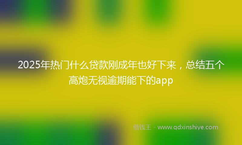 2025年热门什么贷款刚成年也好下来，总结五个高炮无视逾期能下的app