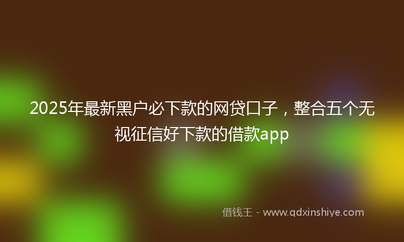 2025年最新黑户必下款的网贷口子，整合五个无视征信好下款的借款app