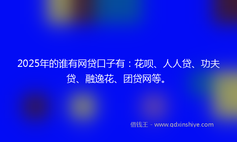 2025年的谁有网贷口子有：花呗、人人贷、功夫贷、融逸花、团贷网等。