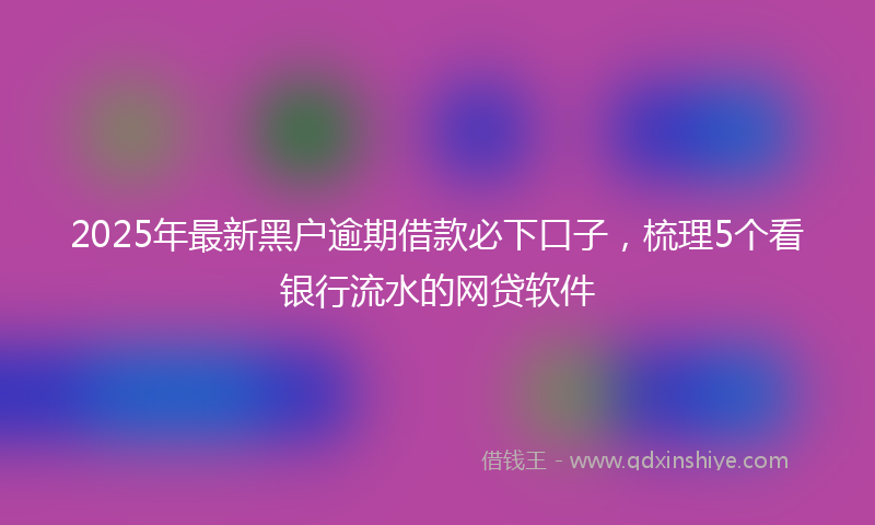 2025年最新黑户逾期借款必下口子，梳理5个看银行流水的网贷软件