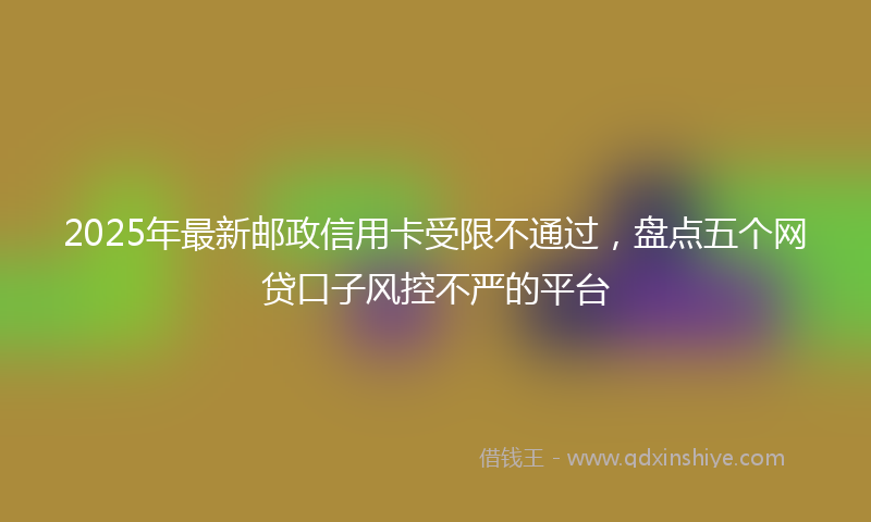 2025年最新邮政信用卡受限不通过，盘点五个网贷口子风控不严的平台