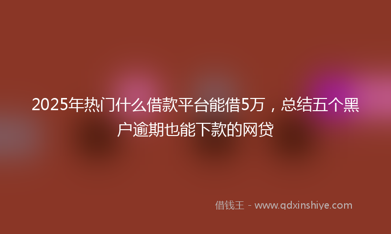 2025年热门什么借款平台能借5万，总结五个黑户逾期也能下款的网贷