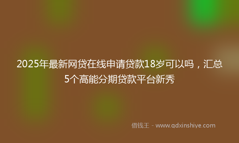 2025年最新网贷在线申请贷款18岁可以吗，汇总5个高能分期贷款平台新秀
