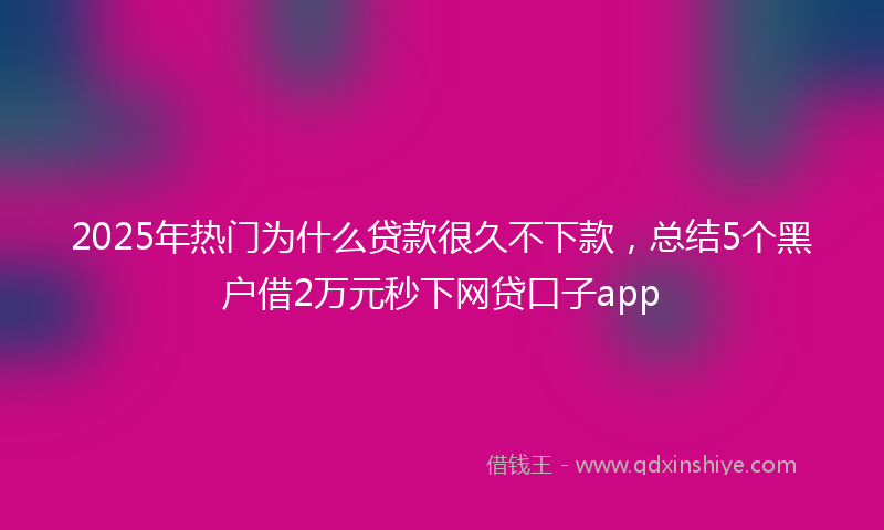 2025年热门为什么贷款很久不下款，总结5个黑户借2万元秒下网贷口子app
