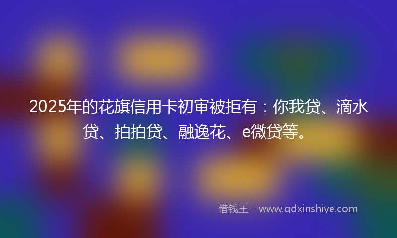 2025年的花旗信用卡初审被拒有：你我贷、滴水贷、拍拍贷、融逸花、e微贷等。
