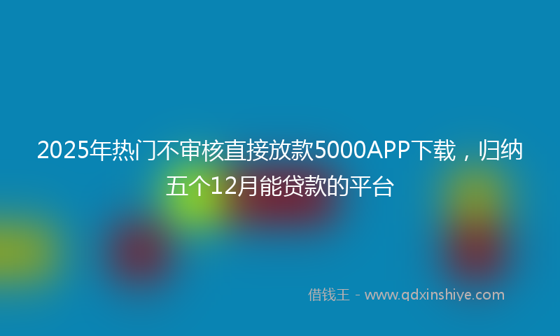 2025年热门不审核直接放款5000APP下载，归纳五个12月能贷款的平台