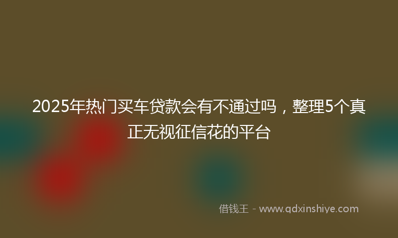 2025年热门买车贷款会有不通过吗，整理5个真正无视征信花的平台