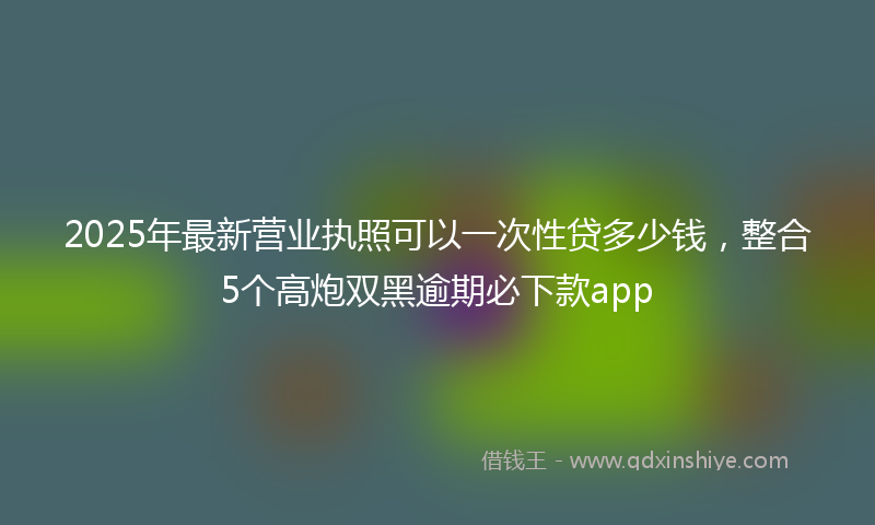 2025年最新营业执照可以一次性贷多少钱，整合5个高炮双黑逾期必下款app