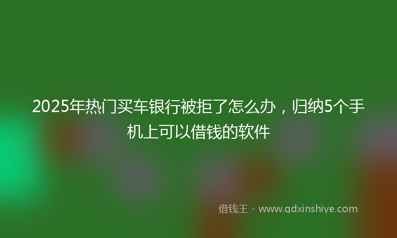 2025年热门买车银行被拒了怎么办，归纳5个手机上可以借钱的软件