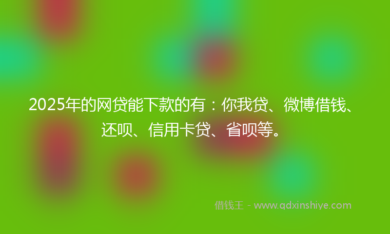 2025年的网贷能下款的有：你我贷、微博借钱、还呗、信用卡贷、省呗等。